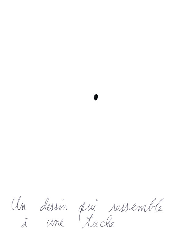 Claude Closky, ‘Un dessin qui ressemble à une tache [a drawing that looks like a stain]’, 1994, ballpoint pen on paper, 30 x 24 cm.